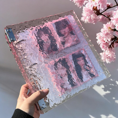 [Winter Special Release] K-KEEP [A5 Wide] - Water Ripple Effect Acrylic Series - 1.5 inch 3-D-Ring Acrylic Binder | Large Capacity Kpop Inclusion Display Binder (Self Assembly Required) - Icy Pink