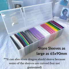7 Sections Matte Clear Photocard and Sleeves Storage Organizer Box with 2 Lids Photocard Holder Cards Holder Kpop Storage Card Storage Box