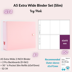 K-KEEP [A5 Extra-Wide] Binder [V2]- [2 inch] - [Minimalist Series] [Icy Pink] "OT5/OT6" Collector Binder  6 Pocket Binder - Minimalist Series - Thicker and Tasty