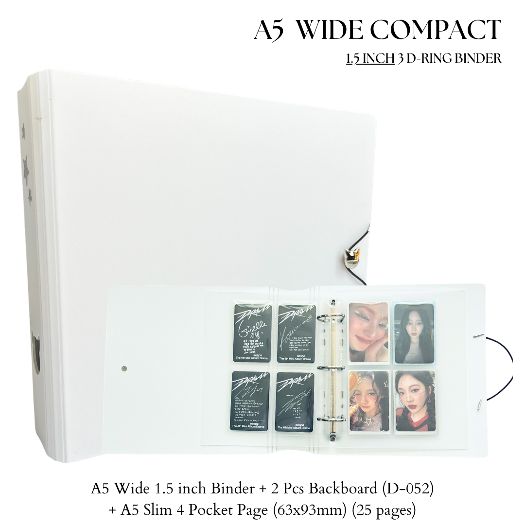 K-KEEP [A5 Wide]  Square Binder - [1.5 inch] - [Minimalist Series]  - D-Ring Compact Beginner Friendly Comprehensive Collector Binder