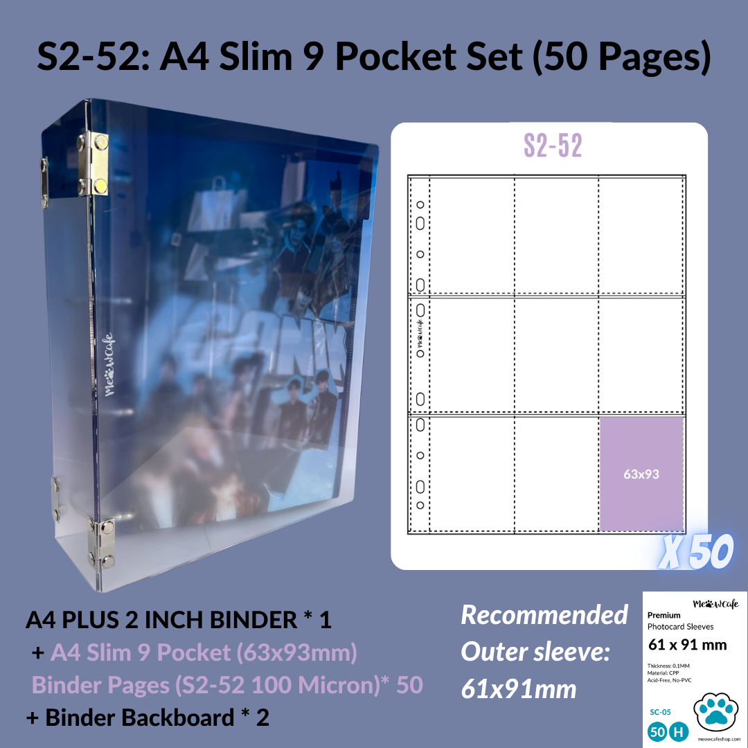 K-KEEP [A4 Plus] - [2 inch]  - Acrylic Binder Aesthetic Hardcover Binder D-Ring | Large Capacity Kpop Photocard Binder (Self-Assembly Required) - Gradient Indigo