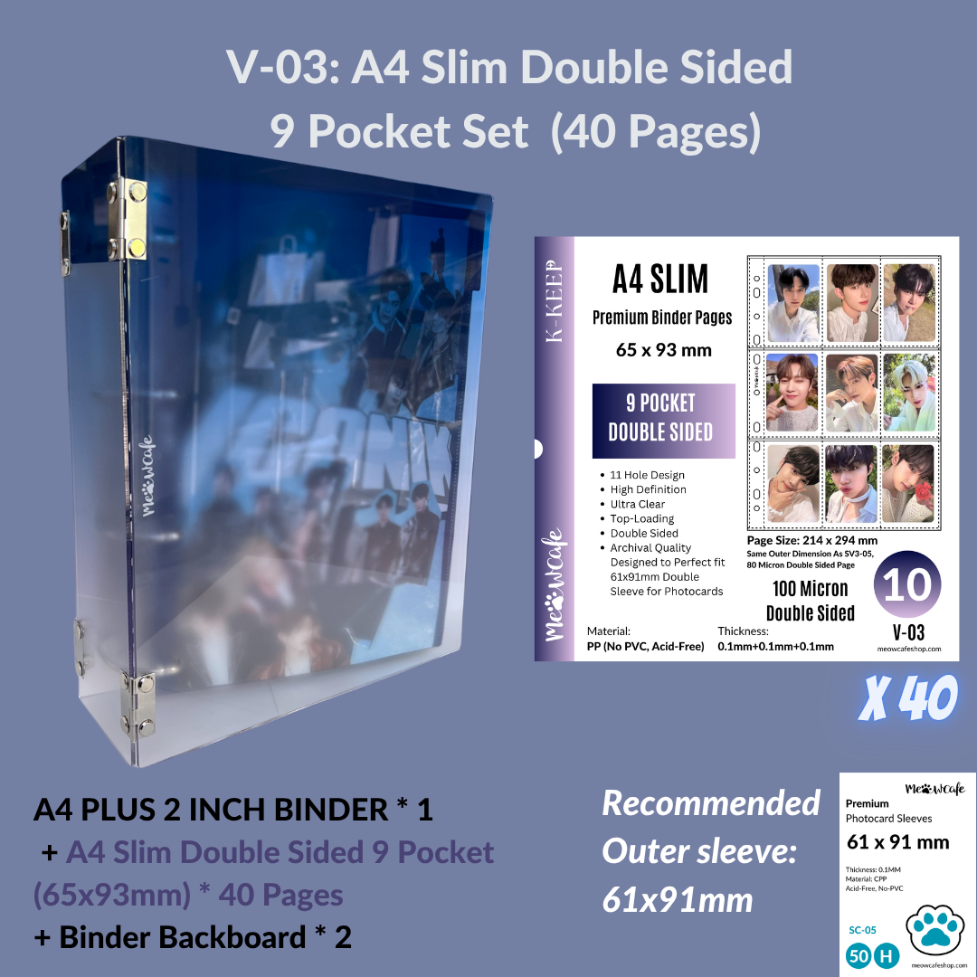 K-KEEP [A4 Plus] - [2 inch]  - Acrylic Binder Aesthetic Hardcover Binder D-Ring | Large Capacity Kpop Photocard Binder (Self-Assembly Required) - Gradient Indigo