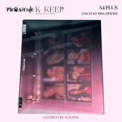 K-KEEP [A4 Plus] - [2 inch]  - Acrylic Binder Aesthetic Hardcover Binder D-Ring | Large Capacity Kpop Photocard Binder (Self-Assembly Required) - Gradient Black Pink