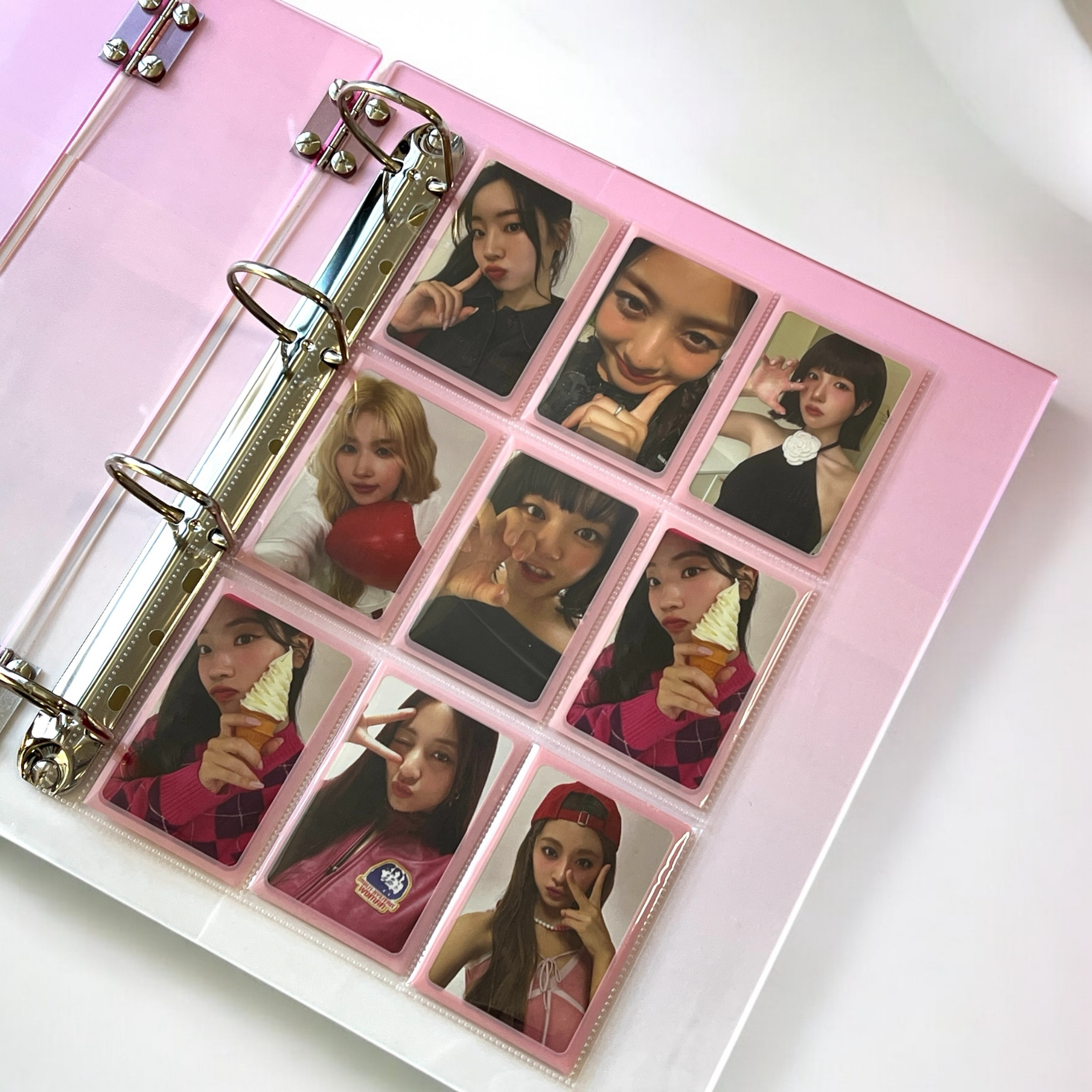 K-KEEP [A4 Plus] - [2 inch]  - Acrylic Binder Aesthetic Hardcover Binder D-Ring | Large Capacity Kpop Photocard Binder (Self-Assembly Required) - Gradient Pink