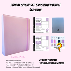 K-KEEP [A4 Standard] Binder - [Pastel Series] - Elegant PU Leather Kpop Photocard Binder with Elastic Strap Closure - [Improved 1 Inch D-Ring]