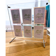 K-KEEP Acrylic Display Frame - [6 Cards Stand with Screws] Slot Size 62x92MM | Can Also be used to display Seventeen FML Signed Postcard Measuring 150x150mm