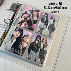 [Soft Glow Series] K-KEEP [A5 Standard] 4 Pockets 69x93mm- [For 66x91mm Sleeve] -7 Holes Premium Binder Pages, 100 Micron Thick (Pack of 25) - S2-902