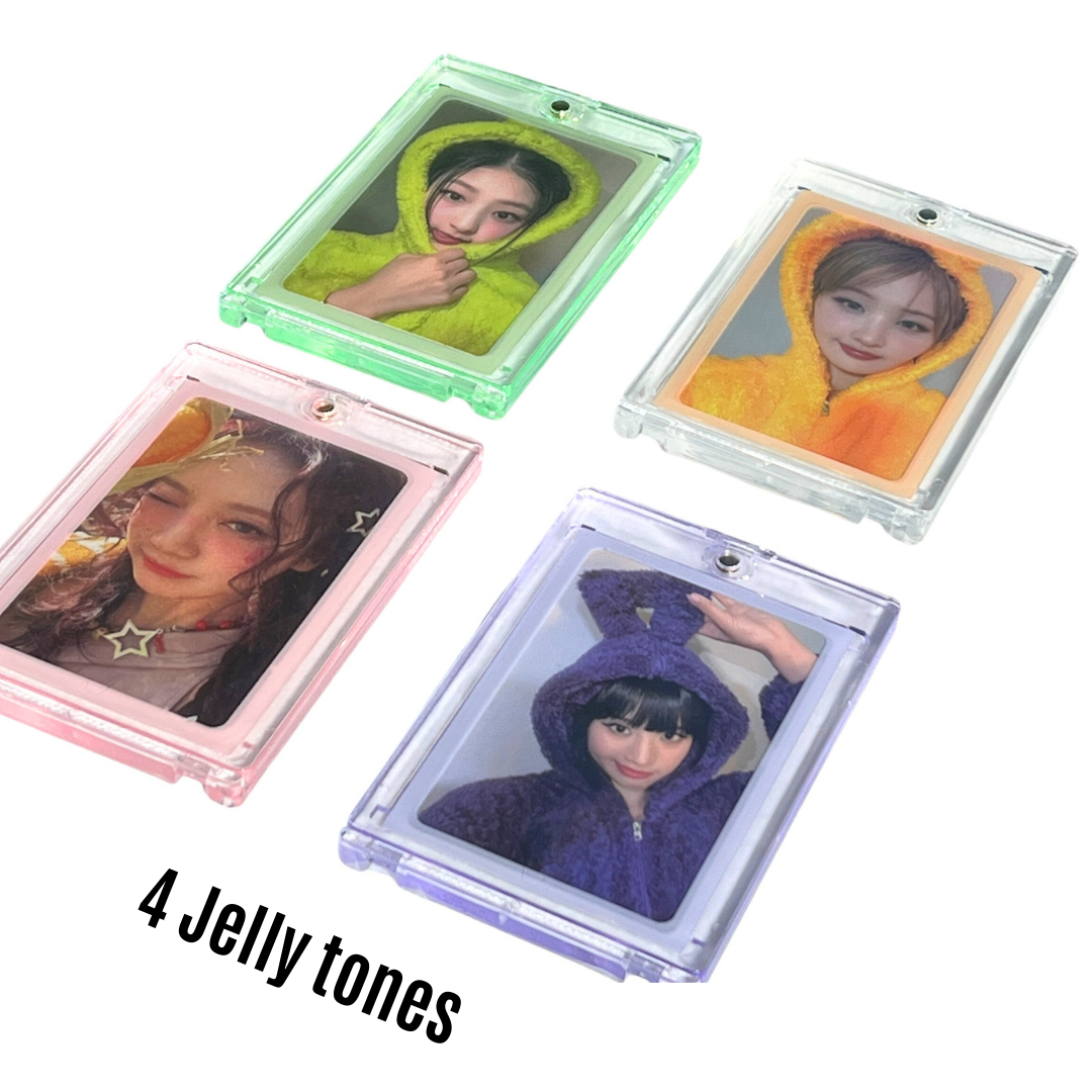 [UV Blocking] Premium Magnetic Card Holder -Strong, High Clarity Custom Photocard Holder Designed to Perfect Fit 61x91mm Double Sleeved Kpop Photocard, Acid Free, 55PT (fit instax mini Polaroid)