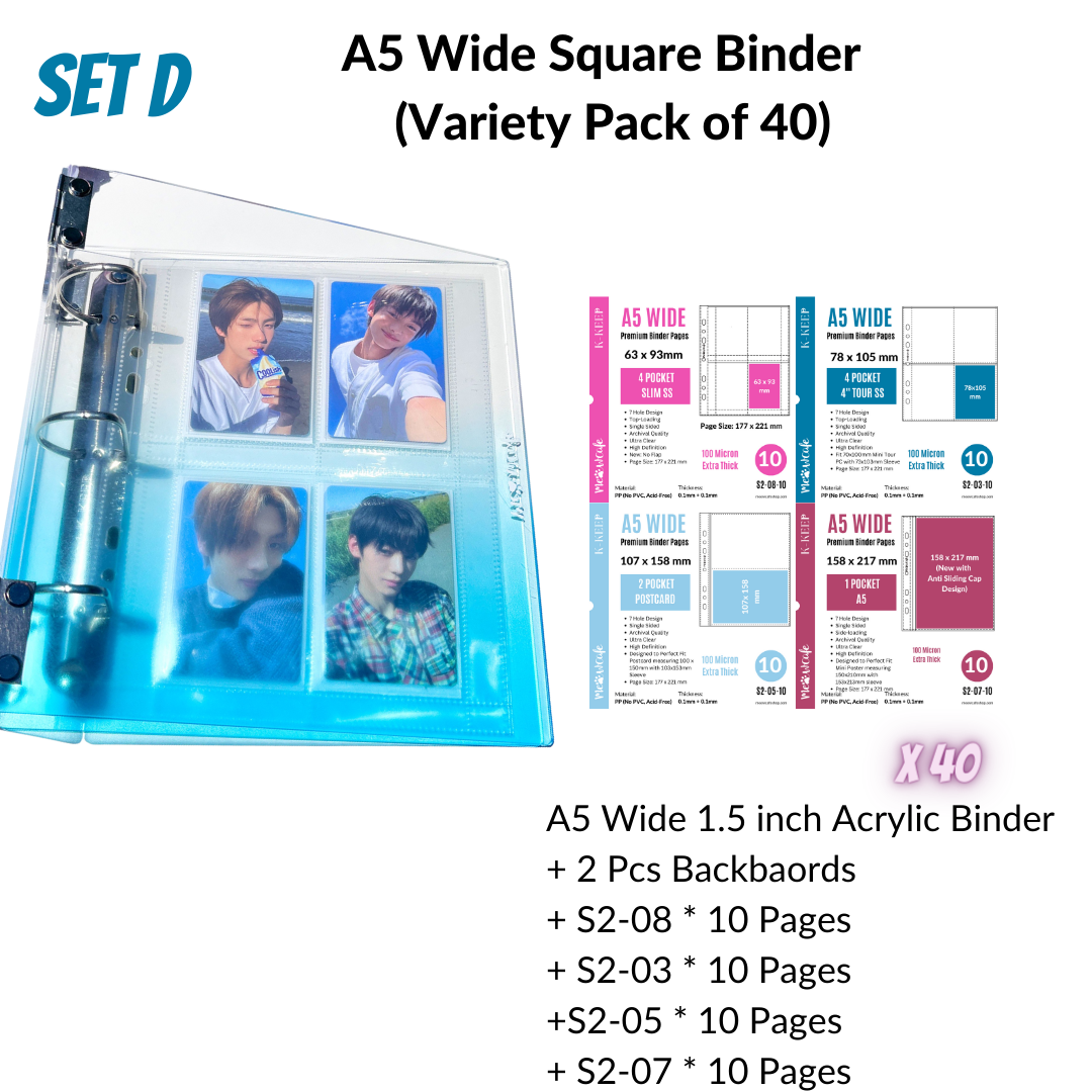 [40% OFF B Grade] K-KEEP [A5 Wide] - [1.5 Inch] - [Gradient Acrylic Series] - Aesthetic Display Binder (Gradient Blue)