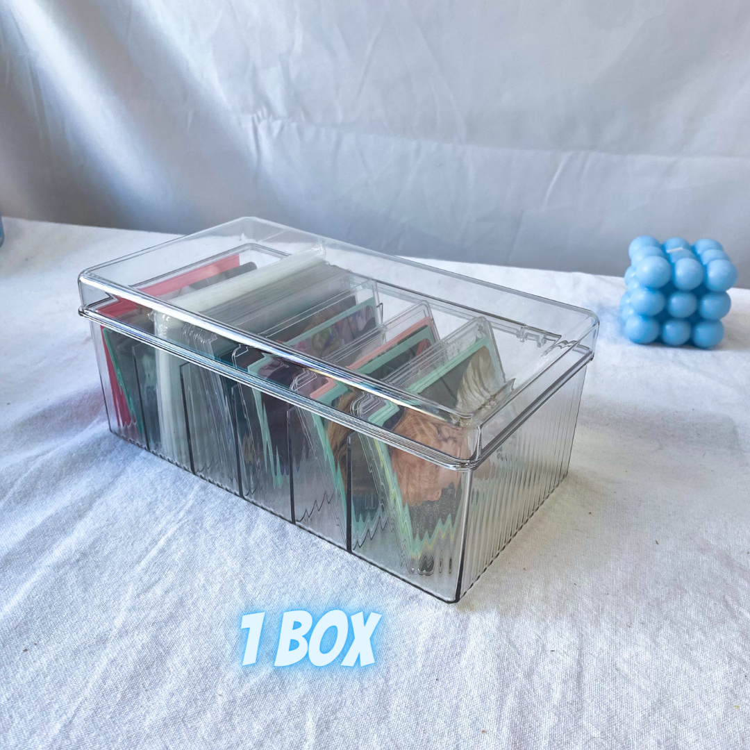 6 Section Acrylic Toploader and Photocard Storage and Sorting Box (Fits 100Pcs 3x4 Toploader)