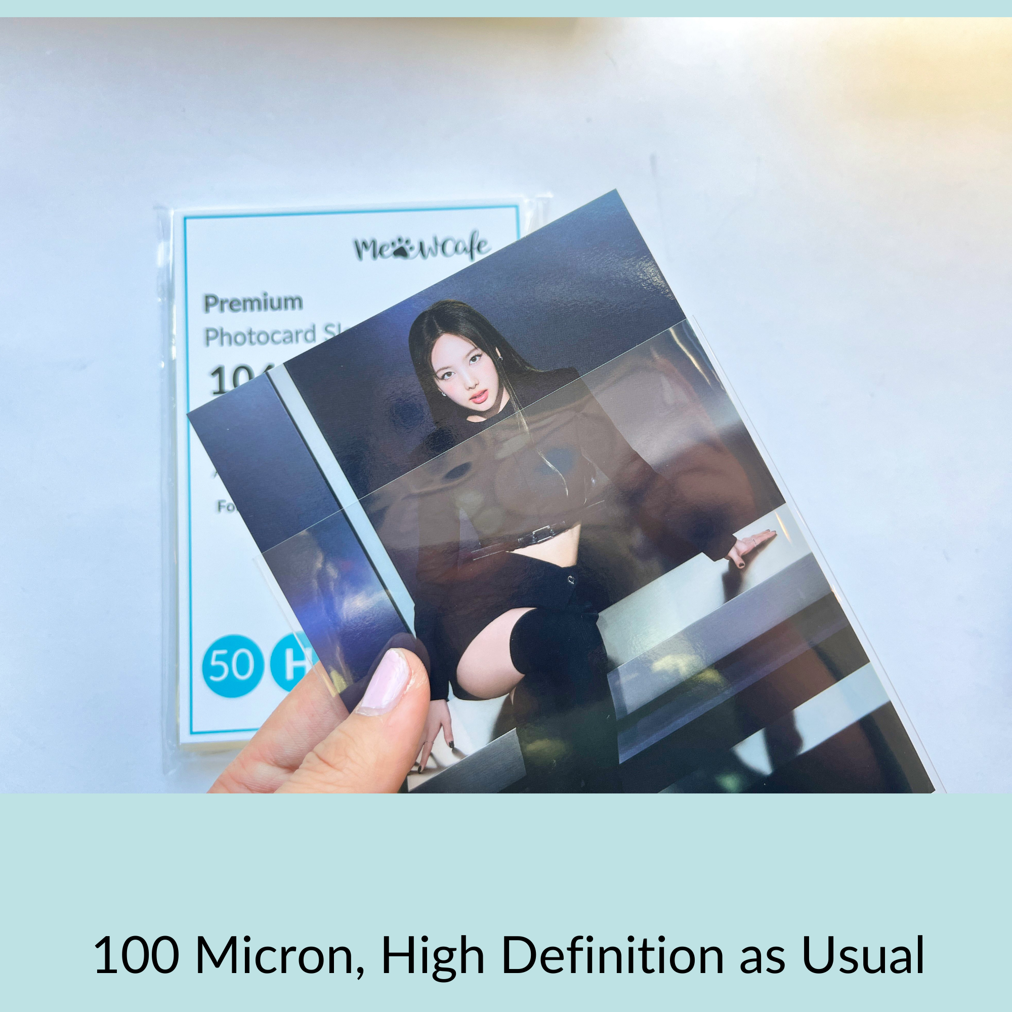 [104x153MM] Re-designed Meowcafe Premium CPP Card Sleeve for Kpop Photocards For 100x148MM (4x6 inch)Postcard