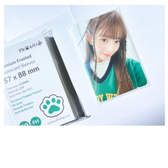 [57x88MM] Meowcafe Premium Frosted CPP Card Sleeve for Kpop Photocards Perfect Fit | Anti-Glare Sleeve For Photocard Content Creating | 100 Micron Thick