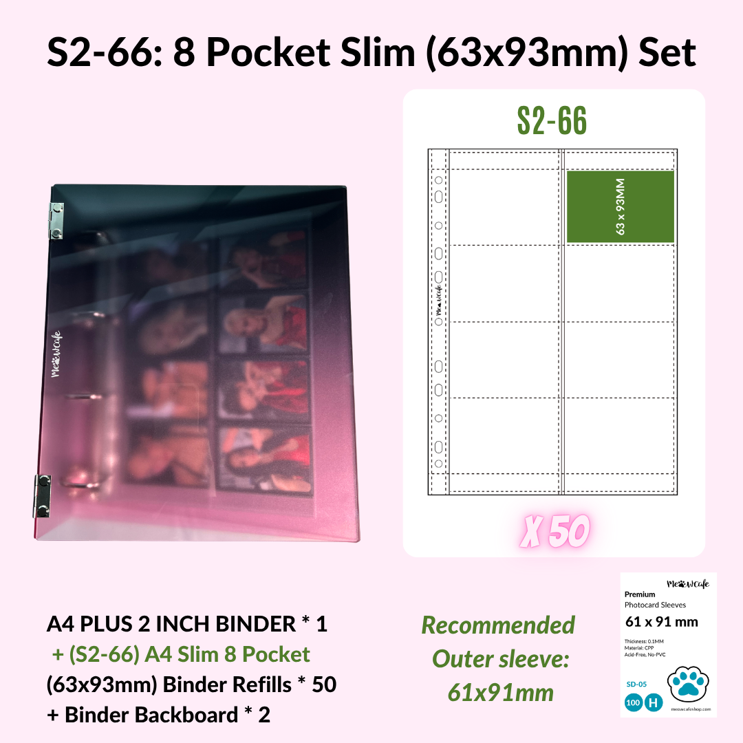 K-KEEP [A4 Plus] - [2 inch]  - Acrylic Binder Aesthetic Hardcover Binder D-Ring | Large Capacity Kpop Photocard Binder (Self-Assembly Required) - Gradient Black Pink