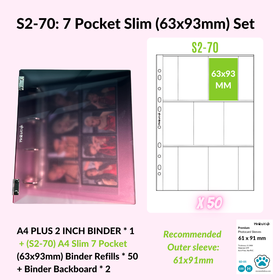 K-KEEP [A4 Plus] - [2 inch]  - Acrylic Binder Aesthetic Hardcover Binder D-Ring | Large Capacity Kpop Photocard Binder (Self-Assembly Required) - Gradient Black Pink