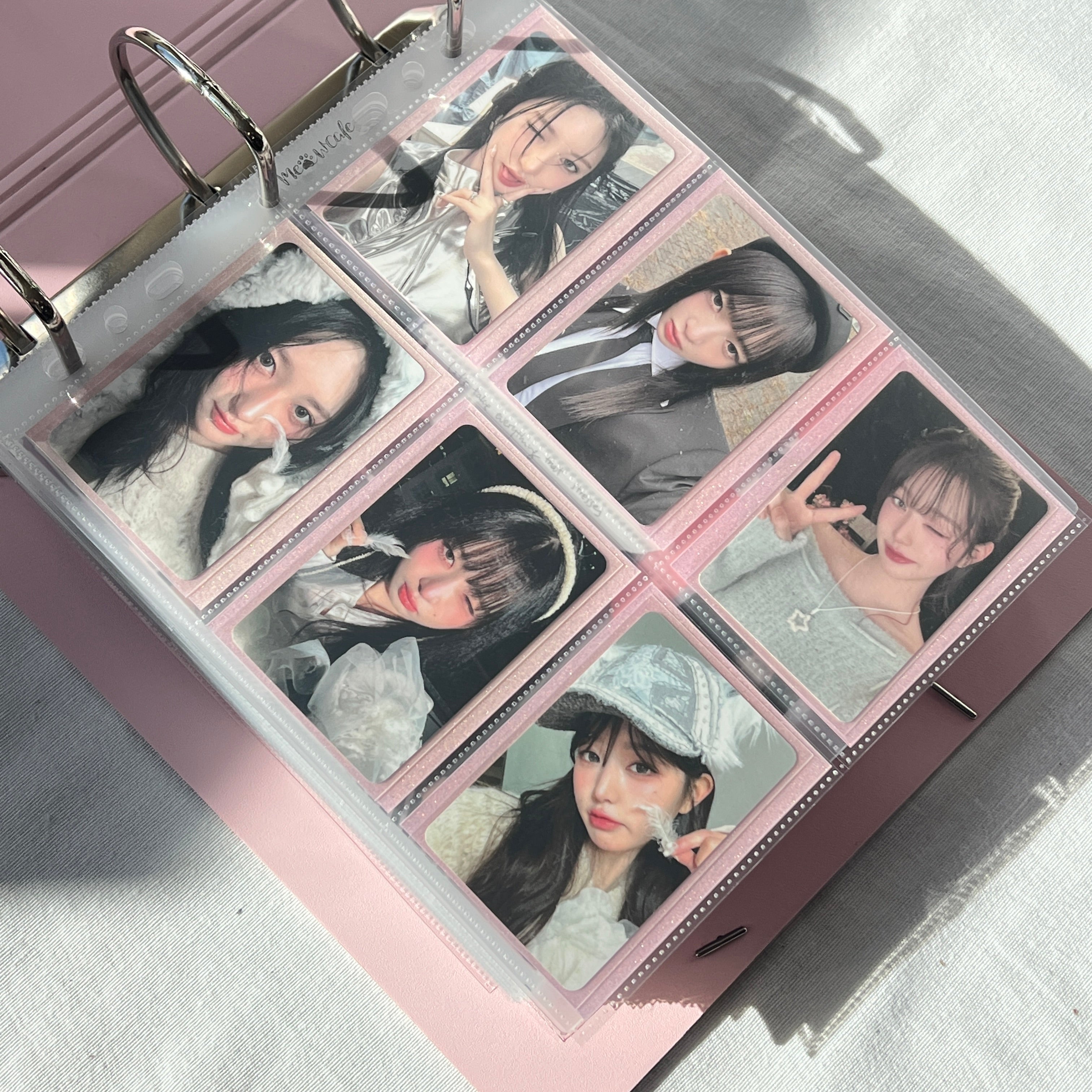 [Double Sided Stardust] Meowcafe [66x91 mm] Premium Stardust Sleeves - Gradient Pink Stardust