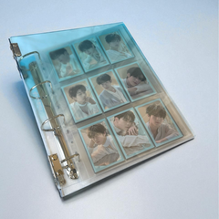 K-KEEP [A4 Plus] - [2 inch]  - Acrylic Binder Aesthetic Hardcover Binder D-Ring | Large Capacity Kpop Photocard Binder (Self-Assembly Required) - Gradient Blue