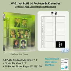 K-KEEP [A4 Plus] - [2 inch]  - Acrylic Binder Aesthetic Hardcover Binder D-Ring | Large Capacity Kpop Photocard Binder (Self-Assembly Required) - Gradient Brat Green