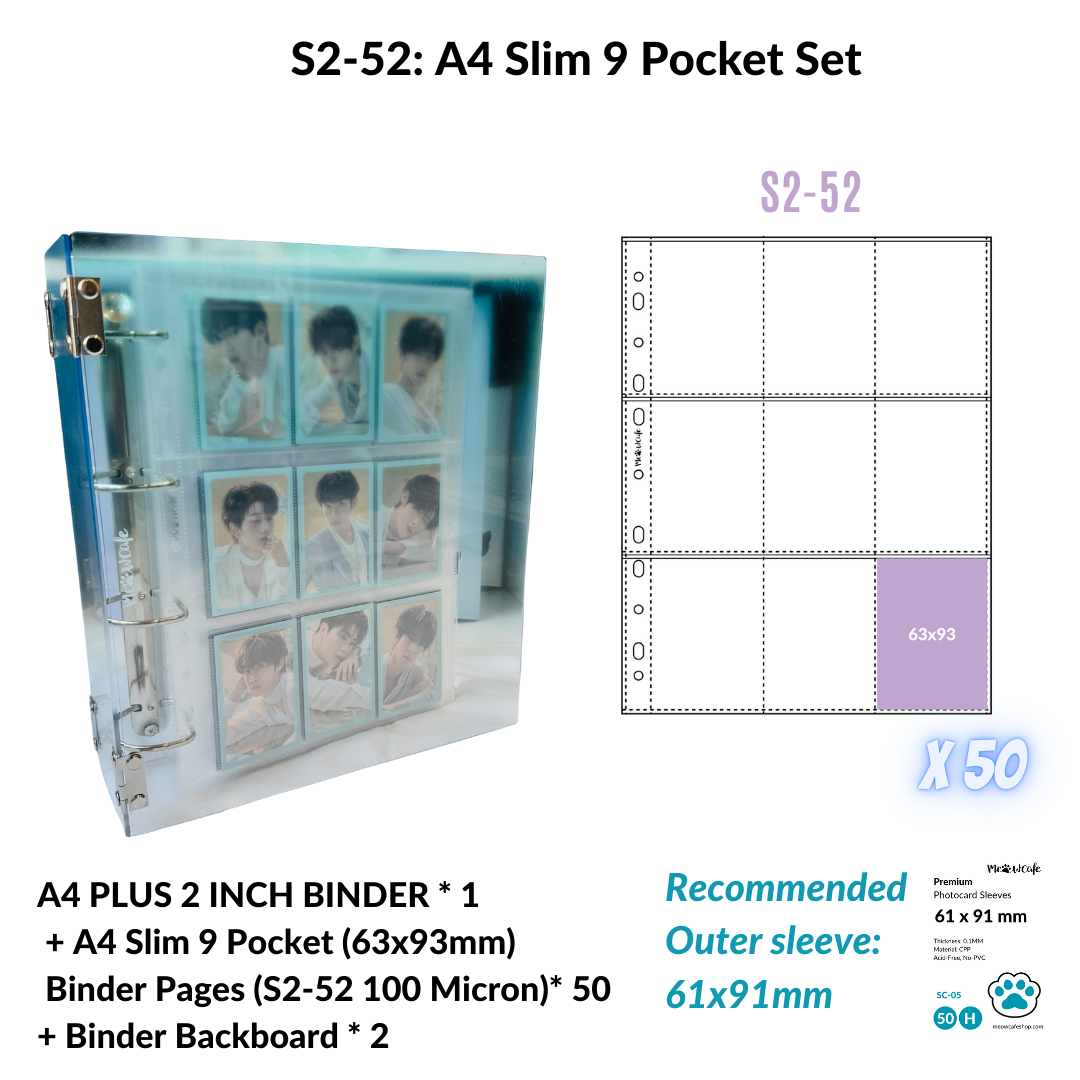 K-KEEP [A4 Plus] - [2 inch]  - Acrylic Binder Aesthetic Hardcover Binder D-Ring | Large Capacity Kpop Photocard Binder (Self-Assembly Required) - Gradient Blue
