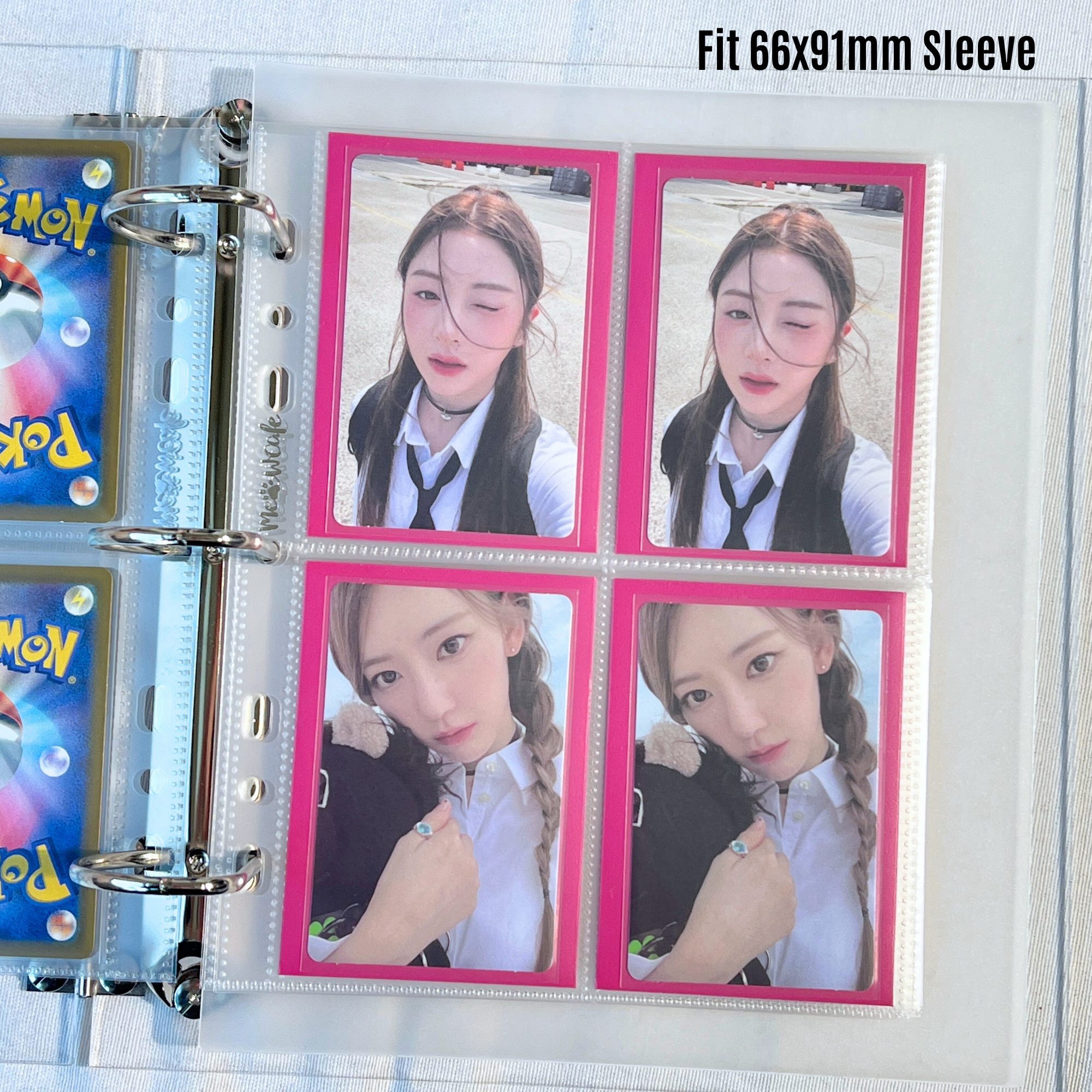 [Soft Glow Series] K-KEEP [A5 Standard] 4 Pockets 69x93mm- [For 66x91mm Sleeve] -7 Holes Premium Binder Pages, 100 Micron Thick (Pack of 25) - S2-902
