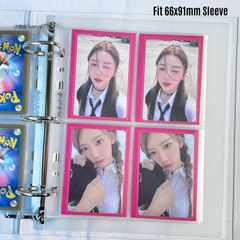 [Soft Glow Series] K-KEEP [A5 Standard] 4 Pockets 69x93mm- [For 66x91mm Sleeve] -7 Holes Premium Binder Pages, 100 Micron Thick (Pack of 25) - S2-902