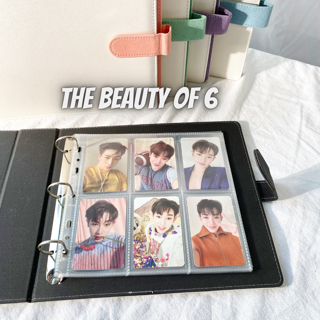 [B Grade] K-KEEP [A5 Extra-Wide] Binder - [1 inch] - [White Moonlight Series]- 6 Pocket | Soft PU Leather Binder D-Ring Designed for OT5/OT6 Collector