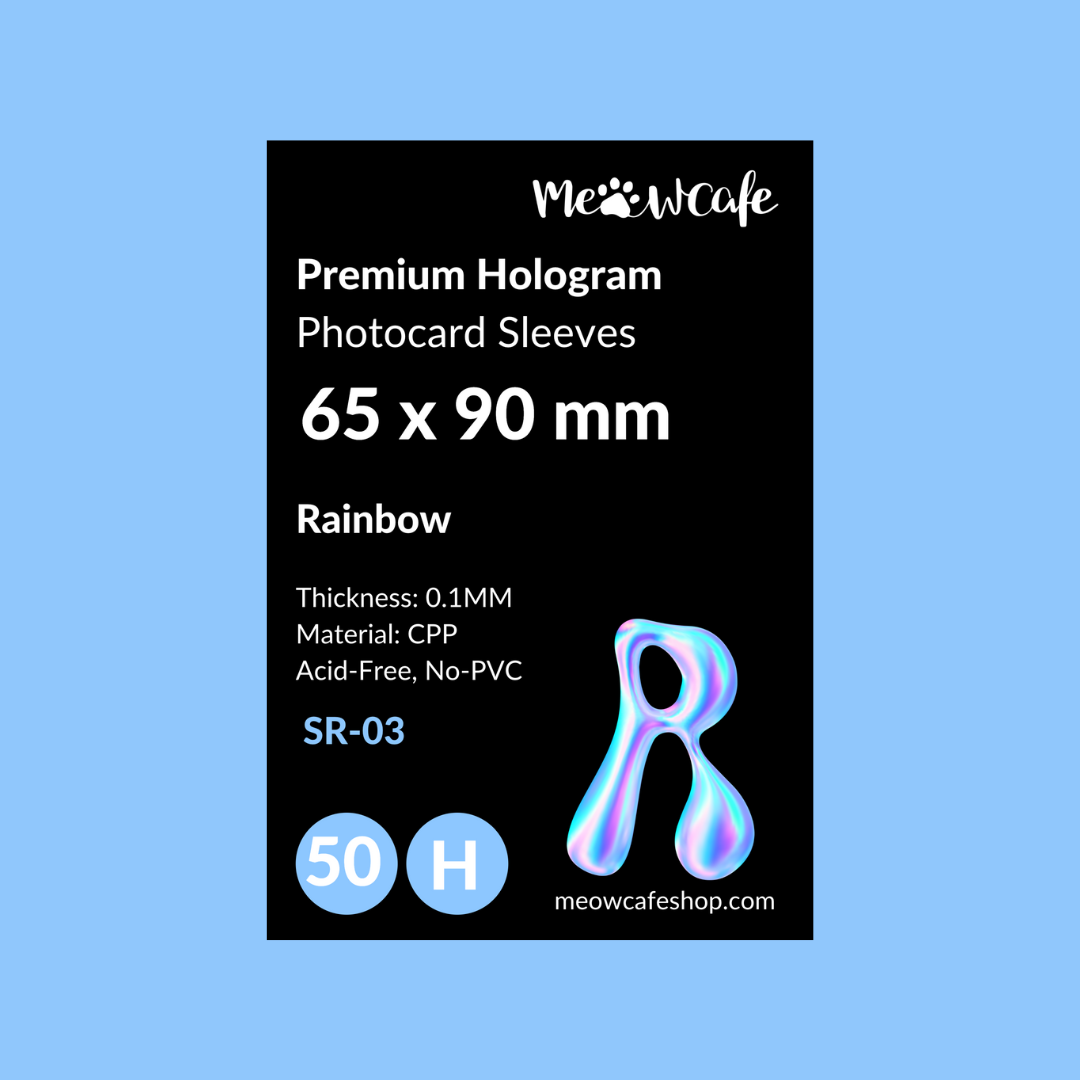 [65x90mm] Meowcafe Premium Holographic CPP Photocard Sleeve - [Hologram Rainbow]