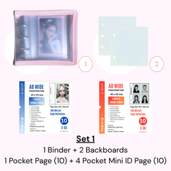 K-KEEP [A8 Wide] - [1 inch]  - Mini Zipper Frosted Binder + Page Set (Binder+Backboard+20 Pages)