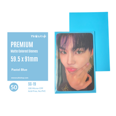 Meowcafe [59.5x91mm] Premium Colored Matte Sleeves - Pastel Blue (SG-19)