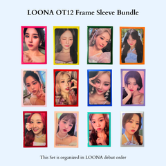 [PRE ORDER] [Ship on Sept 15th] Meowcafe Premium [61x91 mm] Colored Frame Sleeves - Colored Frame Front + Clear Back For Special Visual Representation - 12 Loona Colors Set of 600 Sleeves