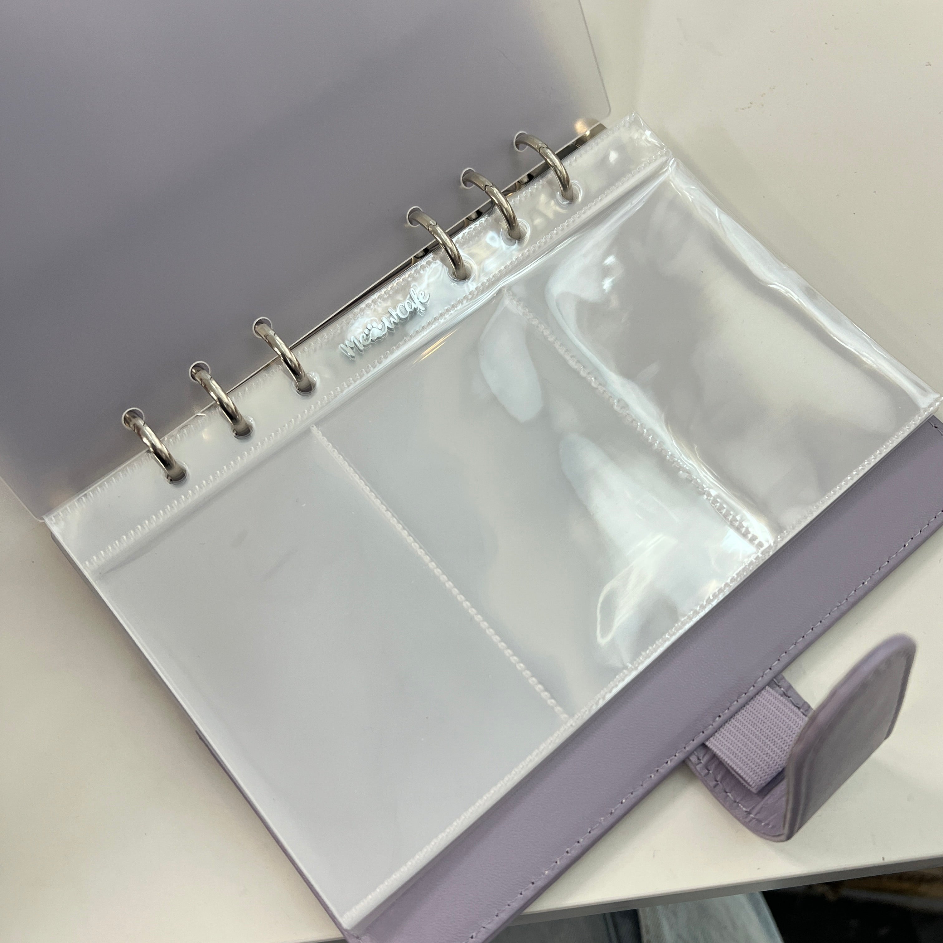 K-KEEP [A6 Slim] 3 Pocket - 61x93mm Single-Sided A6-6 Holes Premium Binder Pages,  100 Micron Thick, High Definition Glossy (Pack of 10)