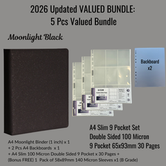 [2026 Updated Valued Bundle] K-KEEP [A4 Standard] Binder - [Moonlight Series] - Elegant PU Leather Kpop Photocard Binder - [Improved 1 Inch D-Ring]