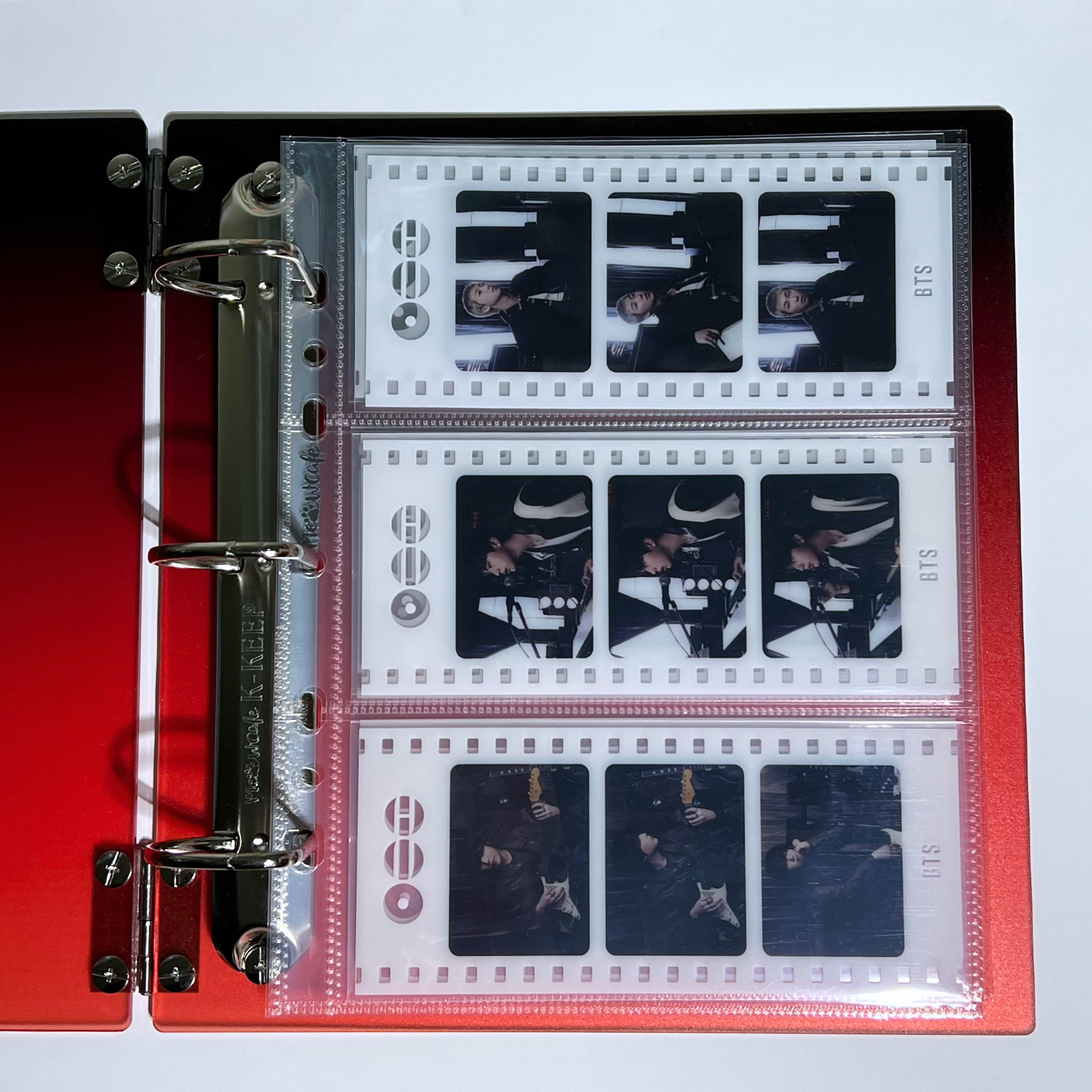 K-KEEP [A5 Wide] -  3 Horizontal Pocket- 7 Holes Premium Binder Pages, 100 Micron Thick, High Definition (Pack of 10) (S2-13)