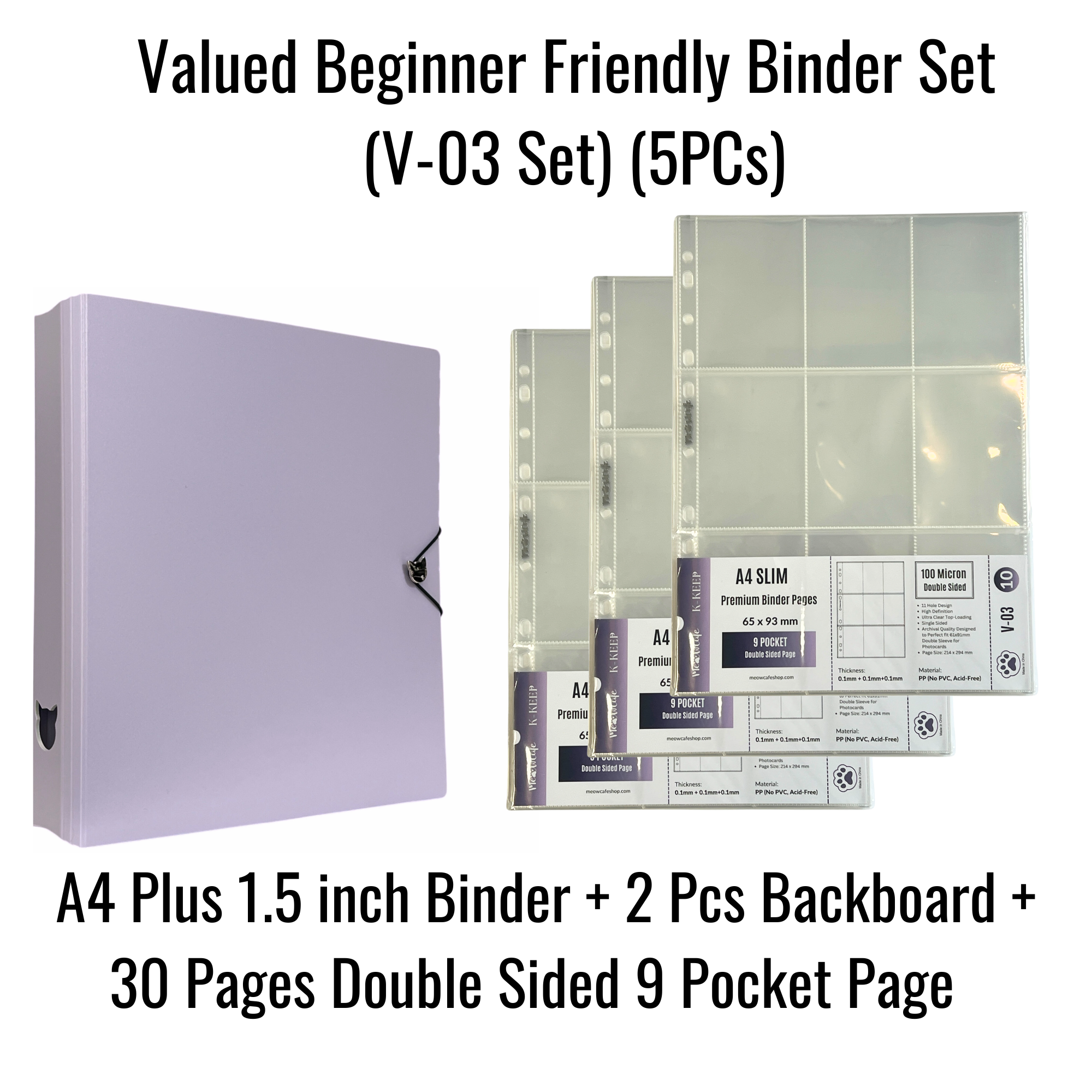 K-KEEP [A4 PLUS]  Binder - [1.5 inch]- [Compact Version] - Minimalist Comprehensive Binder with Elegant Slim Look