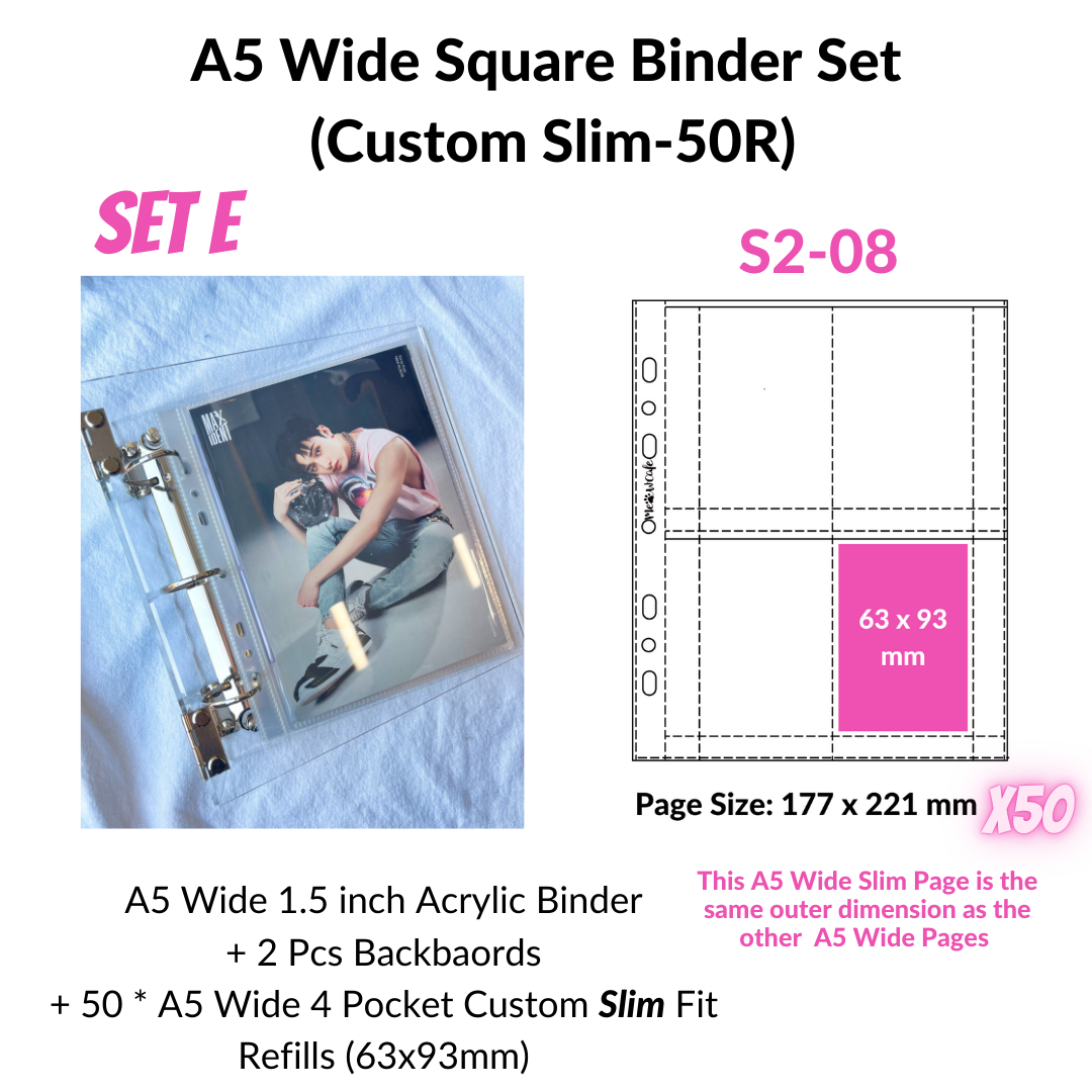 K-KEEP [A5 Wide] - Acrylic Series - 1.5 inch 3-D-Ring Acrylic Binder | Large Capacity Kpop Inclusion Display Binder