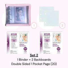 K-KEEP [A8 Wide] - [1 inch]  - Mini Zipper Frosted Binder + Page Set (Binder+Backboard+20 Pages)