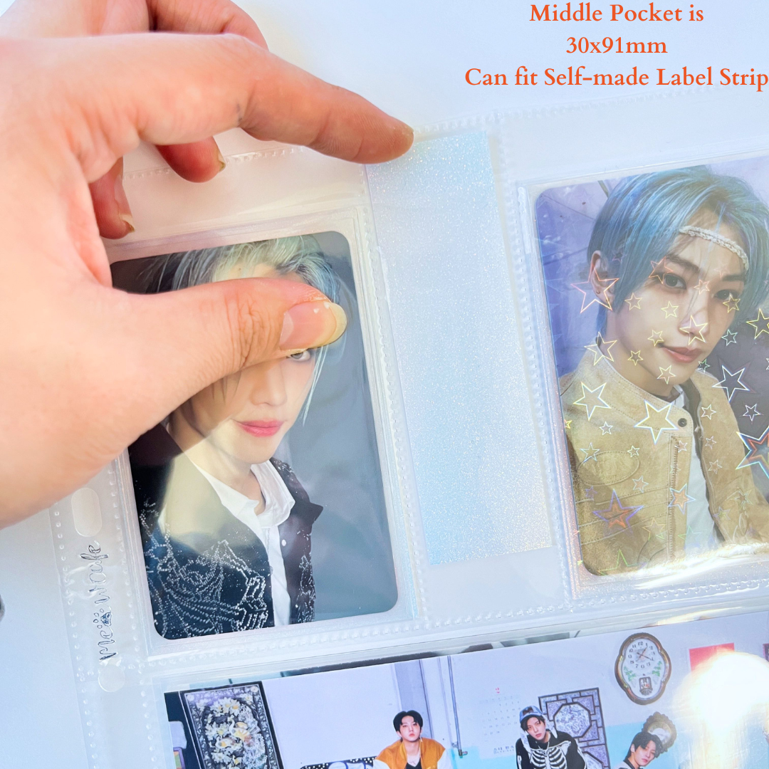 K-KEEP [A5 Wide] -  2 Photocard +1 Postcard: 2 Photocard Slim Pocket (63x93mm) + 1 Postcard Pocket (106x158mm)- 7 Holes Premium Binder Pages, 100 Micron Thick, High Definition (Pack of 10)