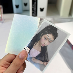 [Single Sided Stardust] Meowcafe [61 x 91 mm] Premium Stardust Sleeves - Gradient Mermaid Stardust (White Front + Mermaid Stardust Back)