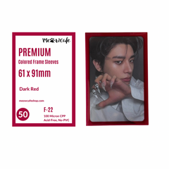 Meowcafe Premium [61x91 mm] Colored Frame Sleeves - Colored Frame Front + Clear Back For Special Visual Representation - Dark Red