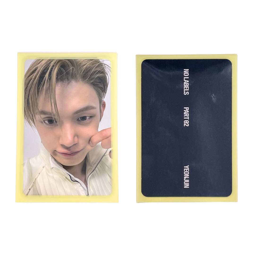 Meowcafe Premium [61x91 mm] Colored Frame Sleeves - Colored Frame Front + Clear Back For Special Visual Representation - Cream Yellow