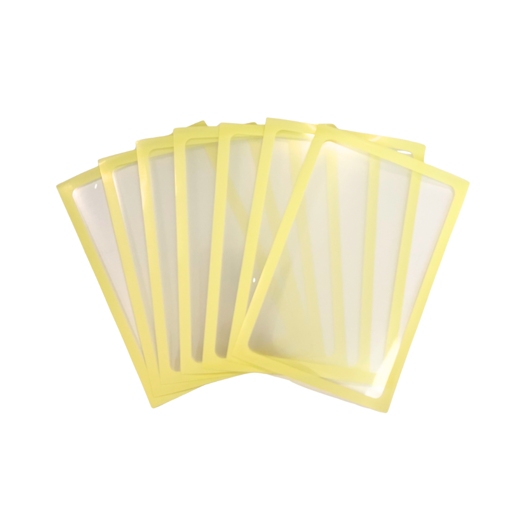 Meowcafe Premium [61x91 mm] Colored Frame Sleeves - Colored Frame Front + Clear Back For Special Visual Representation - Cream Yellow
