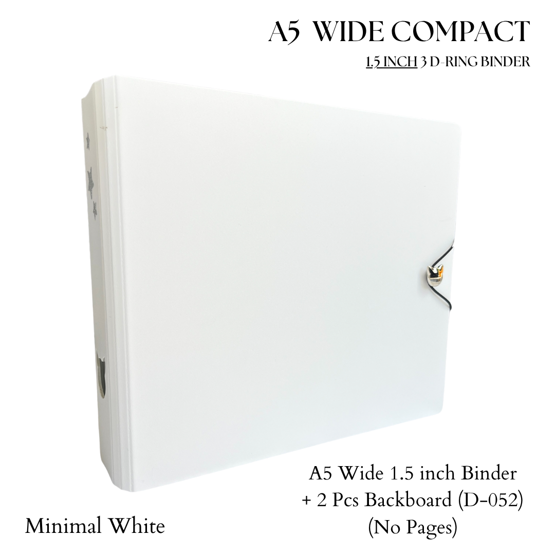 K-KEEP [A5 Wide]  Square Binder - [1.5 inch] - [Minimalist Series]  - D-Ring Compact Beginner Friendly Comprehensive Collector Binder