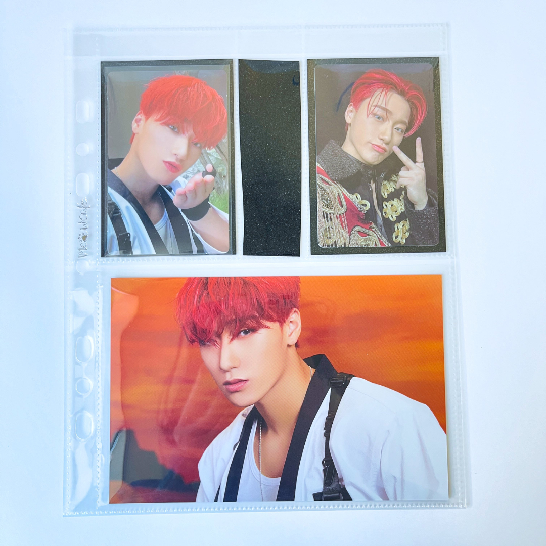 K-KEEP [A5 Wide] -  2 Photocard +1 Postcard: 2 Photocard Slim Pocket (63x93mm) + 1 Postcard Pocket (106x158mm)- 7 Holes Premium Binder Pages, 100 Micron Thick, High Definition (Pack of 10)