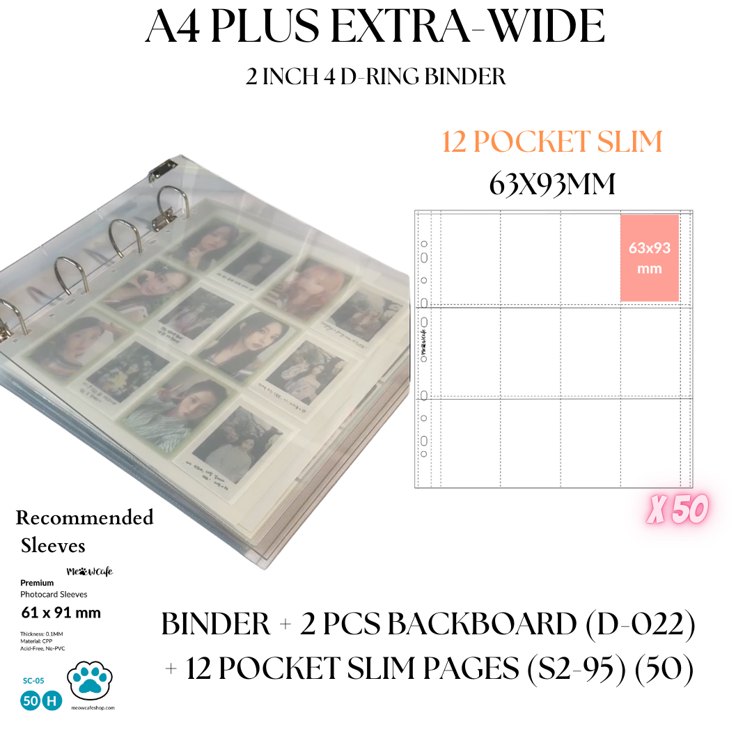 K-KEEP [A4 Plus Extra Wide] - [2 inch]  - OT13/OT12 Acrylic Binder Aesthetic Hardcover Display Binder | Large Capacity Kpop Photocard Binder (Self-Assembly Required)