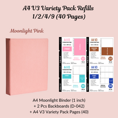 K-KEEP [A4 Standard] Binder - [Moonlight Series] - Elegant PU Leather Kpop Photocard Binder - [Improved 1 Inch D-Ring] (Now Comes with D-042 Backboards)