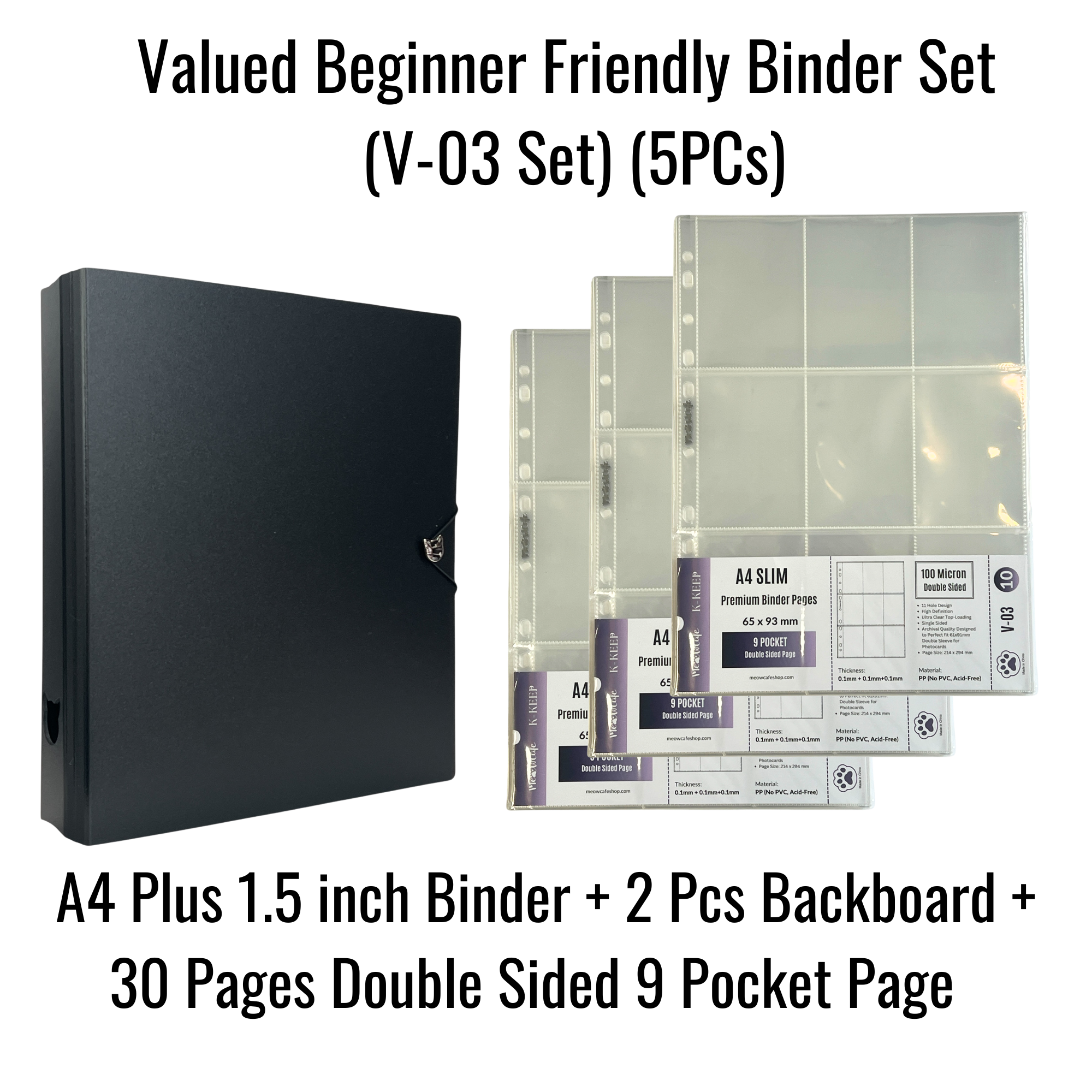 K-KEEP [A4 PLUS]  Binder - [1.5 inch]- [Compact Version] - Minimalist Comprehensive Binder with Elegant Slim Look