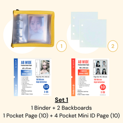 K-KEEP [A8 Wide] - [1 inch]  - Mini Zipper Frosted Binder + Page Set (Binder+Backboard+20 Pages)