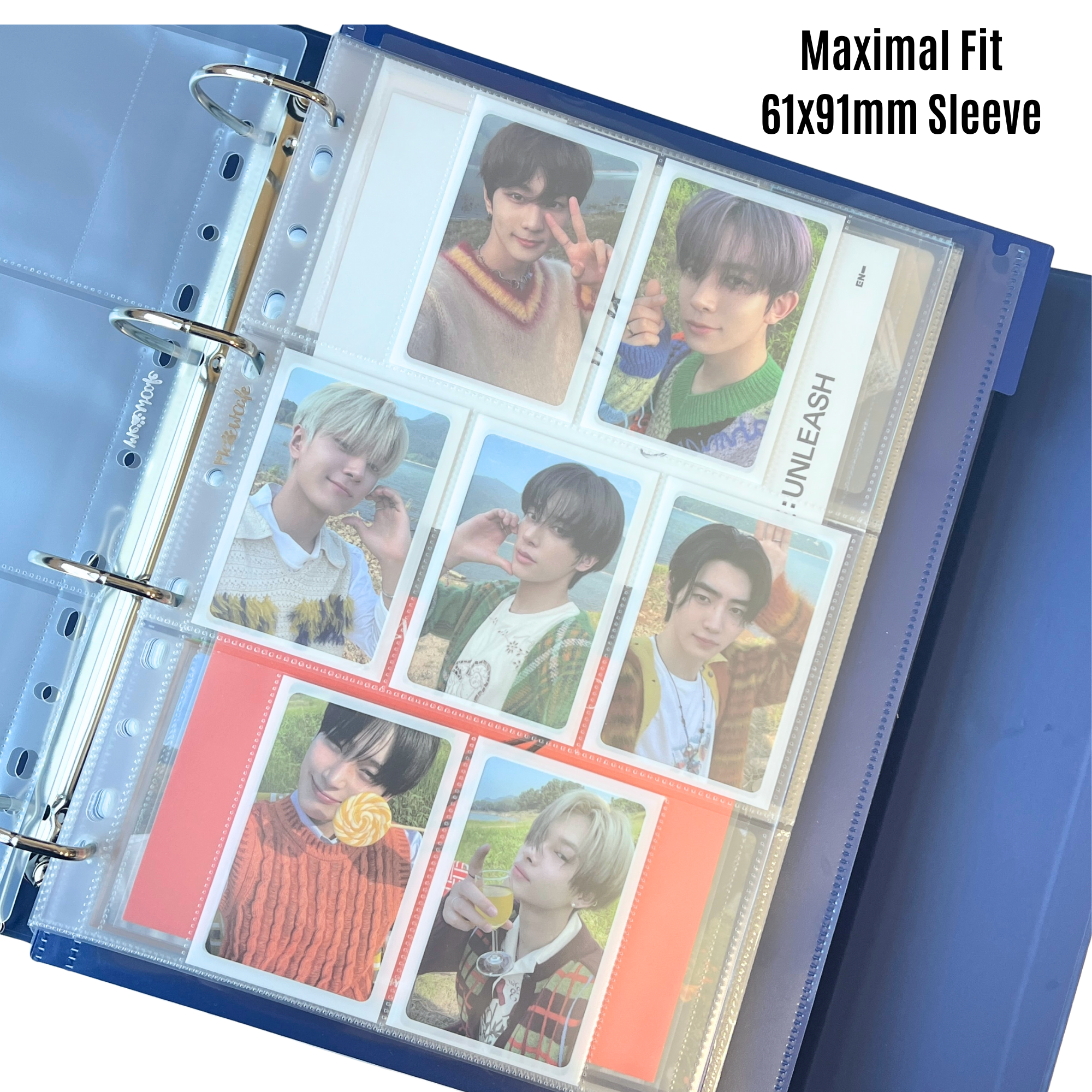 [Soft Glow Series] K-KEEP [A4 Slim] - 7 Pocket Slim (63x93mm)- 11 Holes Premium Binder Pages, 100 Micron Thick, High Definition for OT7 Sets(Pack of 25) - (S2-970)