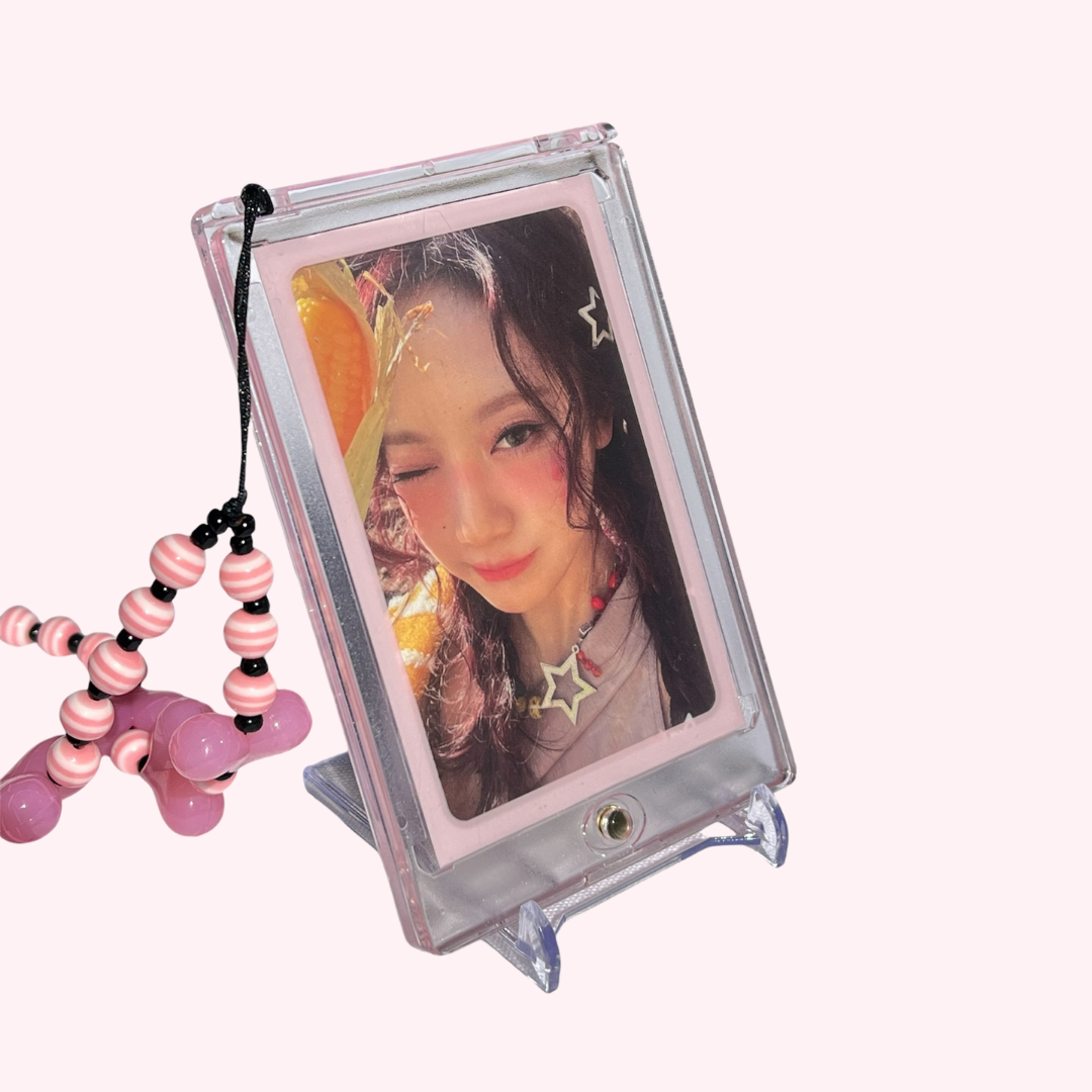 [UV Blocking] Premium Magnetic Card Holder -Strong, High Clarity Custom Photocard Holder Designed to Perfect Fit 61x91mm Double Sleeved Kpop Photocard, Acid Free, 55PT (fit instax mini Polaroid)