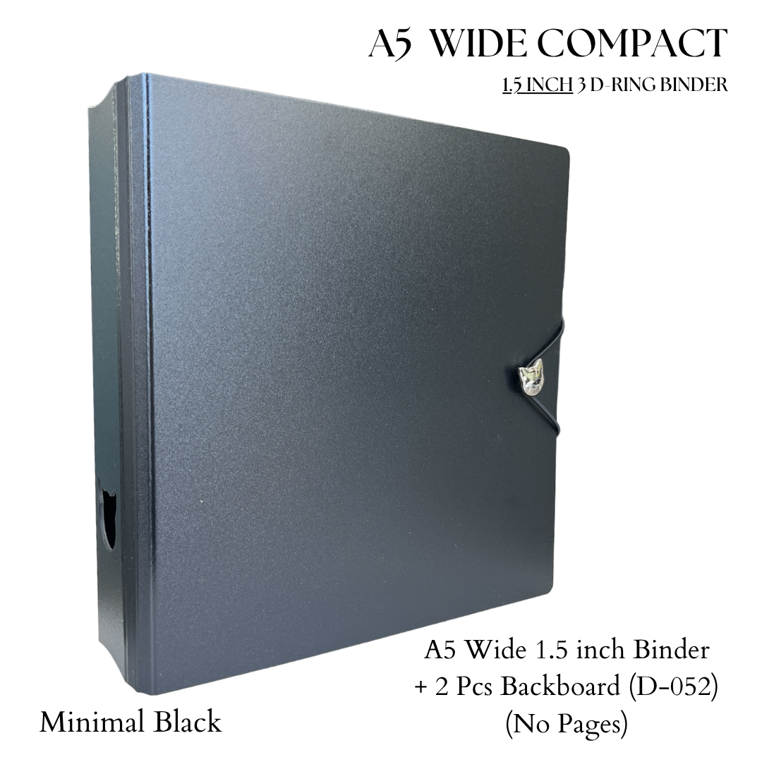 K-KEEP [A5 Wide]  Square Binder - [1.5 inch] - [Minimalist Series]  - D-Ring Compact Beginner Friendly Comprehensive Collector Binder