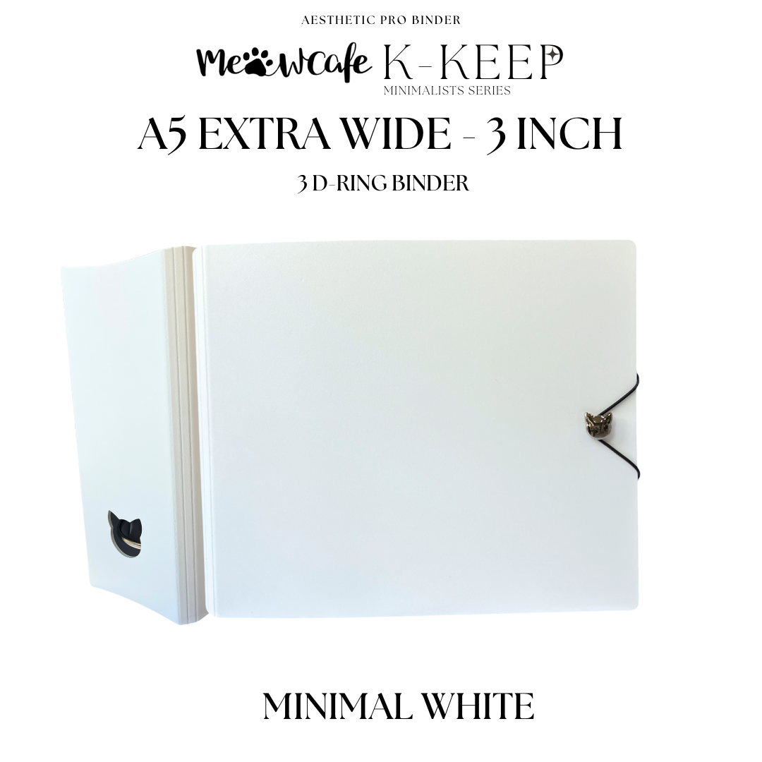 K-KEEP [A5 Extra-Wide] Binder - [3 inch] - [Minimalist Series] [Icy Blue/Icy Pink/Minimal White] "OT5/OT6" Collector Binder  6 Pocket Binder - Minimalist Series - Thicker and Tasty